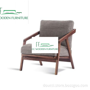 Nordic style black walnut wooden sofa living room furniture patio furniture